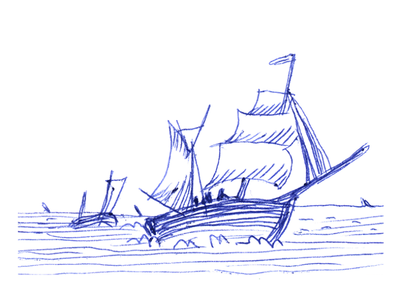 drawing of a ship