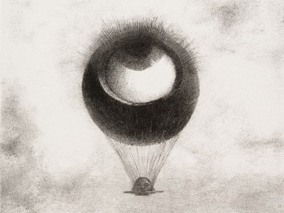 Illustration of a giant eye floatng in the sky